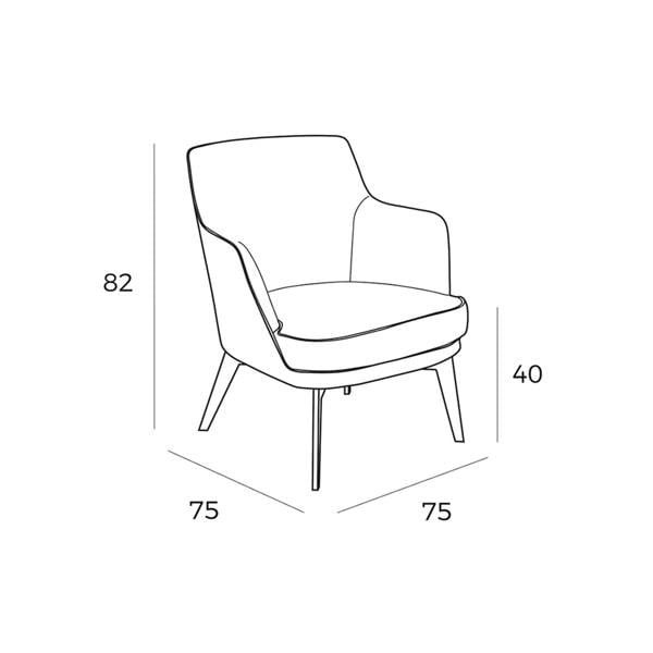 Angel Cerdá Black and White Fabric and Chocolate Brown Leatherette Armchair 5011