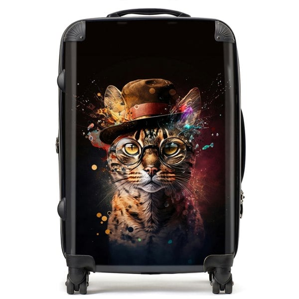 Warren Reed Bengal Cat And Hat Splashart Suitcase