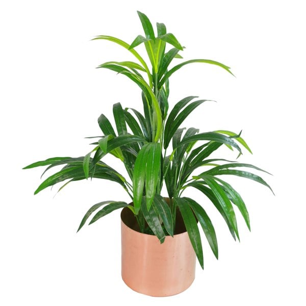 Leaf 65cm Artificial Bamboo Leaf Shrub with Brushed Copper Planter