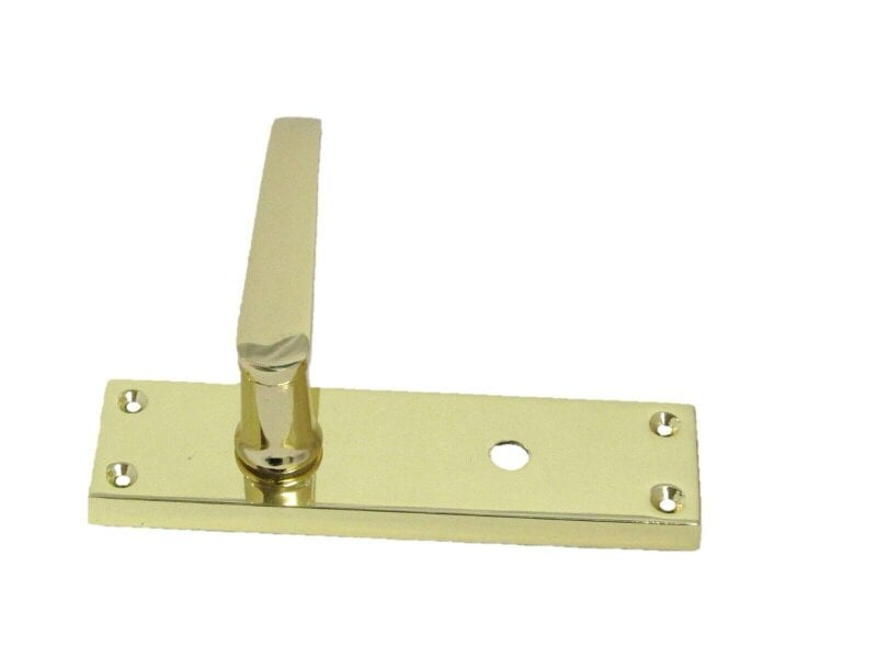 EDH Door Hardware Victorian Straight Brass Bathroom Door Handles – Interior Lock Handle