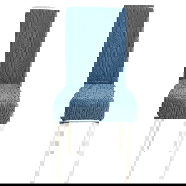 Anyseat Chair Cover Blue Linear Design with Anti-Dirt and Elastic Material for Dining Room Kitchen Wedding Hotel Banquet Restaurant