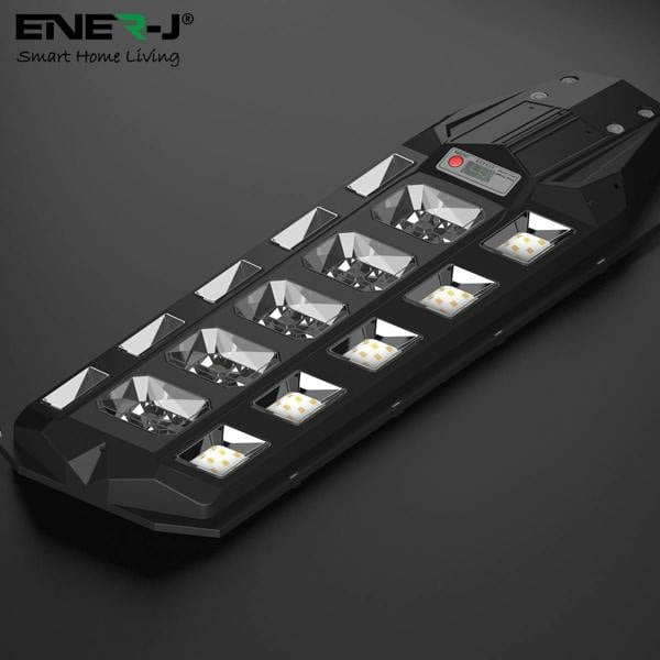 ENER-J 200W Solar Streetlights 6500K with 6V 18W Solar Panel & 24000 mAh Battery & Remote