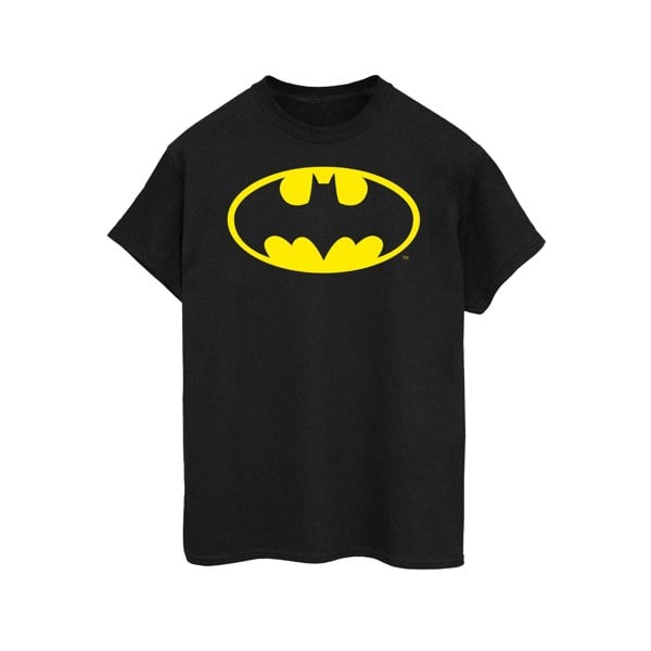 DC Comics Womens/Ladies Batman Logo Cotton Boyfriend T-Shirt - Black