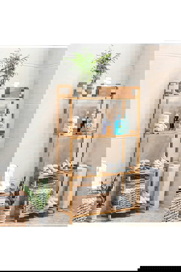 Living and Home 4 Tier Wood Audriel Bookcase