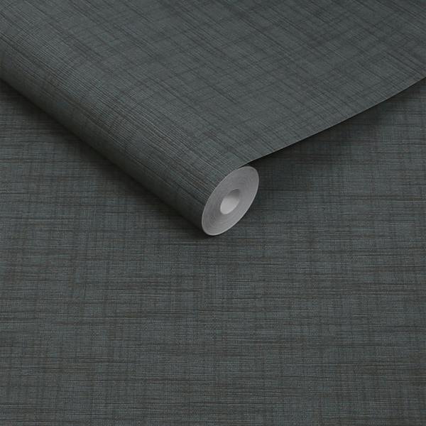 Abigail Ahern Weathered Linen Wallpaper | Midnight