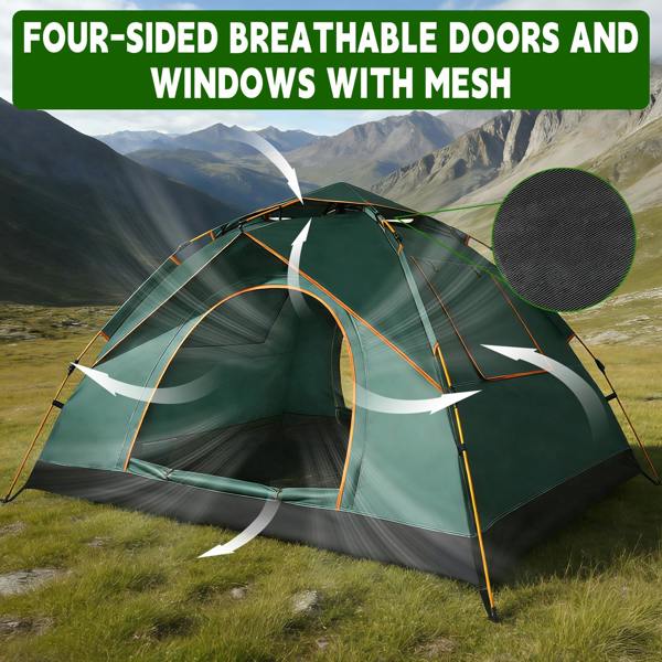 Leaper Waterproof & Windproof Backpacking Green Tent for 1-2 People