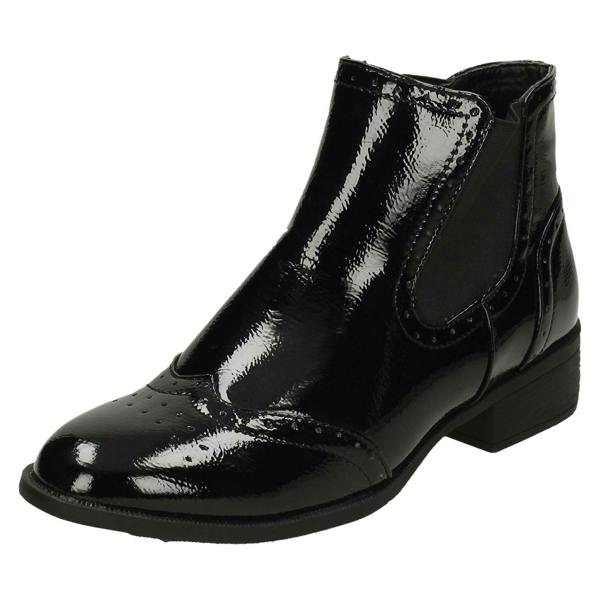 Spot On Ladies Spot On Mid Heel Ankle Boots