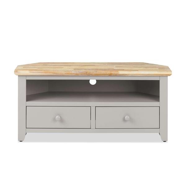 Statement Furniture Florence Wooden Corner TV Unit With 2 Drawers and Shelf