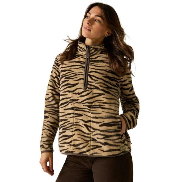 Regatta Womens/Ladies Frankie Zebra Print Half Zip Fleece Top - Barleycorn - 