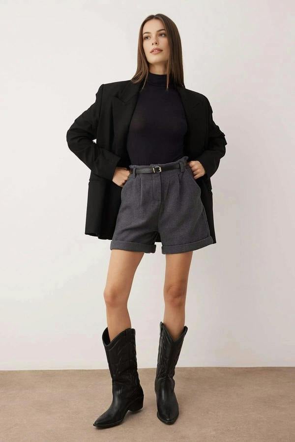 WOVCOR Cashmere Belted Shorts