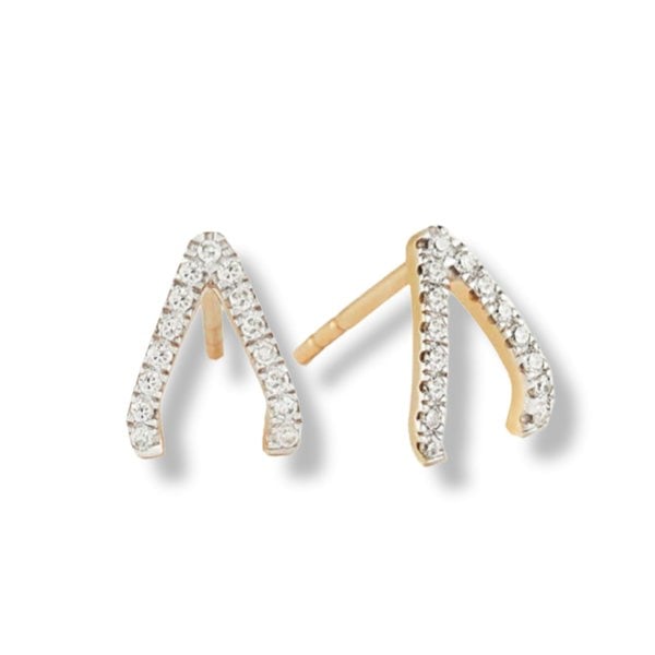 Gold Trip Sparkling Wishbone Earrings