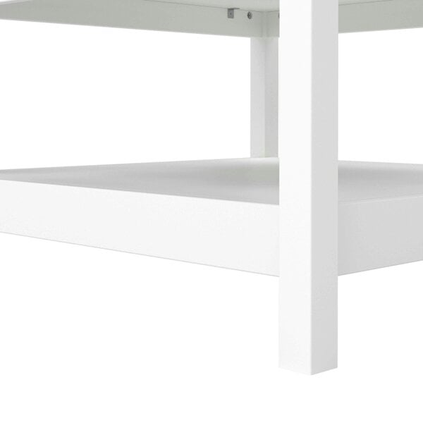 Wyld Haus Gossmere White Wooden Square Coffee Table Bottom Shelf