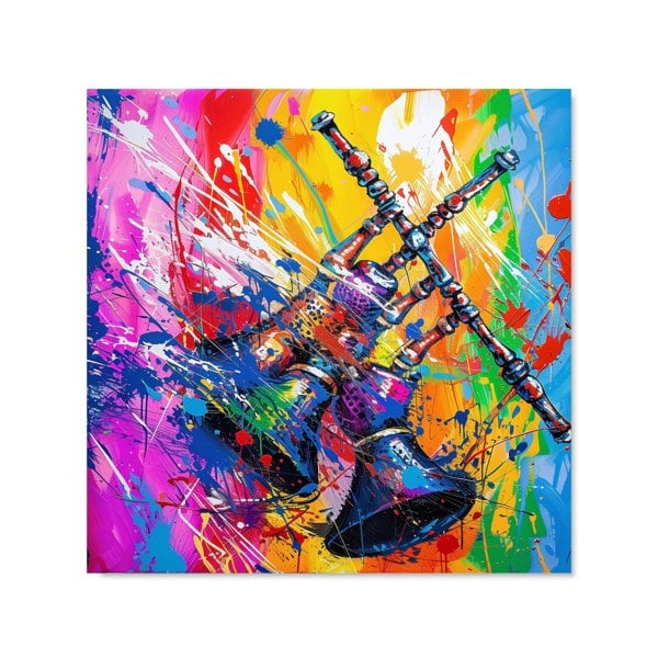 Warren Reed - Designer Vibrant Scottish Bagpipes Burst Kitchen Splashback