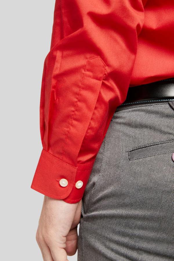 Red Classic Easy Care Long Sleeve Shirt