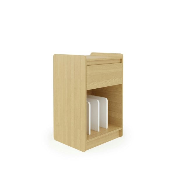 Dorel Home Oslo Turntable Stand Light Oak / White