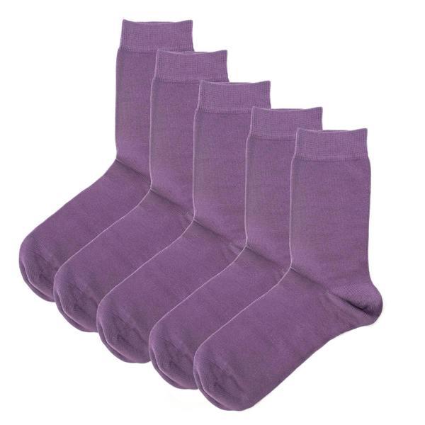 Jemsox Luxury Socks Multipack 3 Pairs / 5-Pairs Purple Plain Colour Men's Crew Socks Size 7-12