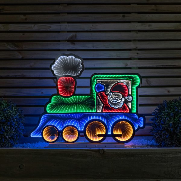 Samuel Alexander 63cm Light up Christmas Train Infinity Decoration with Santa & LEDs