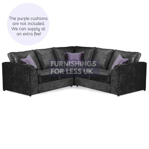 Furnishings For Less Ferguson / Crystal Crushed Velvet Full Back Corner Sofa