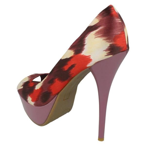 Spot On Ladies Spot On High Heel Platform Open Toe Court Shoe