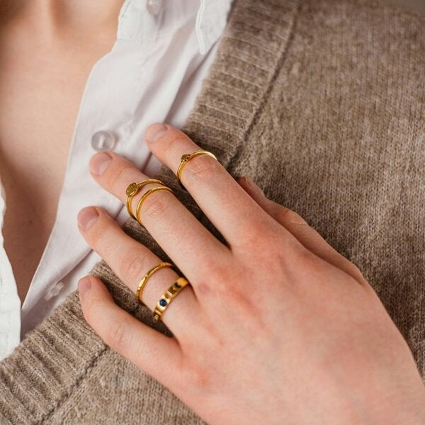 The Colourful Aura 5 Pcs Set Golden Bohemian Vintage Tribal Metallic Fashion Fingers Rings