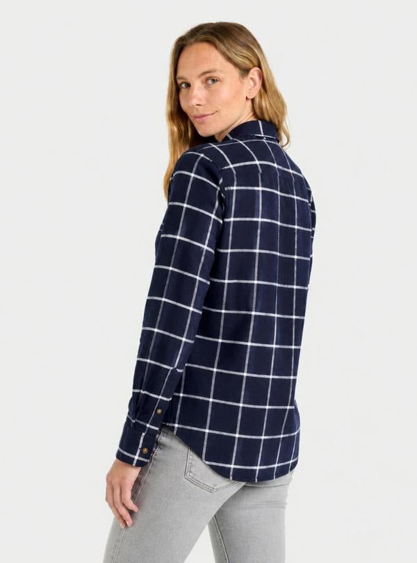 The Oxford Shirt Company Classic Flannel Shirt - Navy and White Check