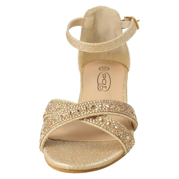 Spot On Girls Spot On Small Heeled Ankle Strap Glitter Sandals H1122