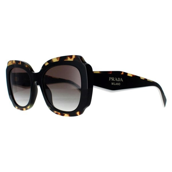 Prada Sunglasses PR16YS 01M0A7 Black and Medium Tortoise Light Grey Gradient
