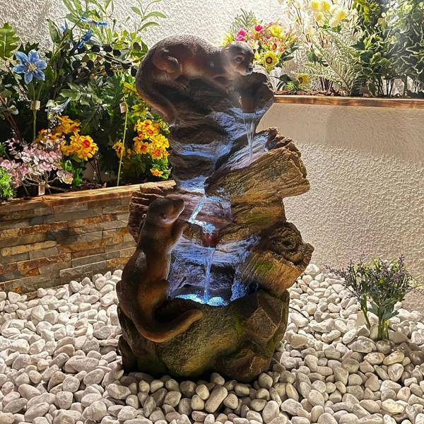 Tranquillity Water Features Curious Otters Animal Animal Fountain Water Feature