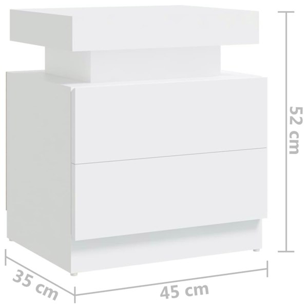 Berkfield Bedside Cabinet White 45x35x52 cm Engineered Wood