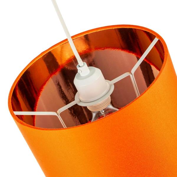 Contemporary Vivid Orange Cotton 10" Table Base or Pendant Lamp Shade Image 3