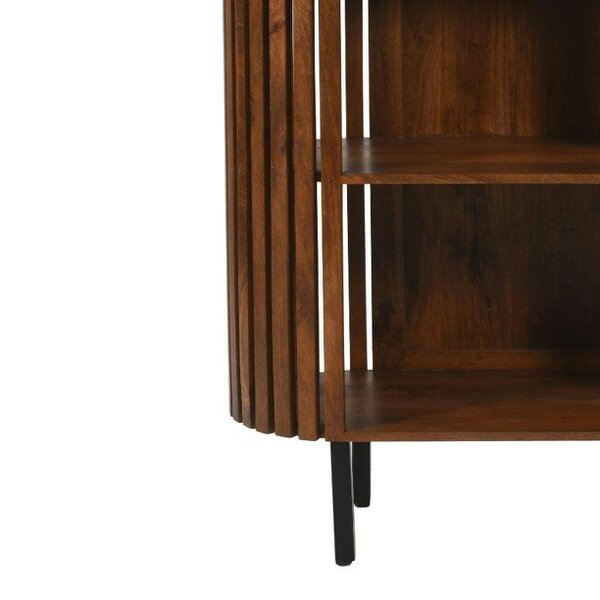 Wyld Haus Birmingham Slatted Mango Wood Display Bookcase