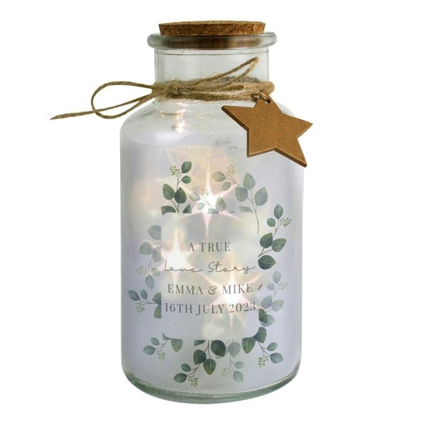 Personalised Memento Company Personalised Botanical LED Glass Jar