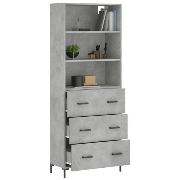 Berkfield Highboard Concrete Grey 69.5x34x180 cm Engineered Wood