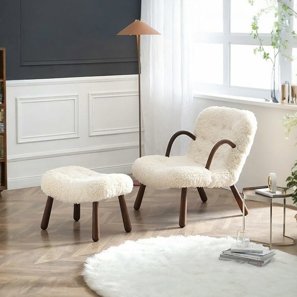 Philip Arc Sheepskin Armchair And Ottoman-Rit Concept-Rit Concept