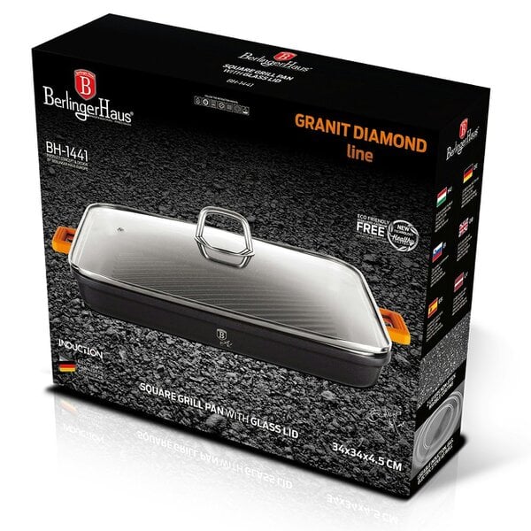 Berlinger Haus 34 cm Grill Pan with Lid - Premium Cookware