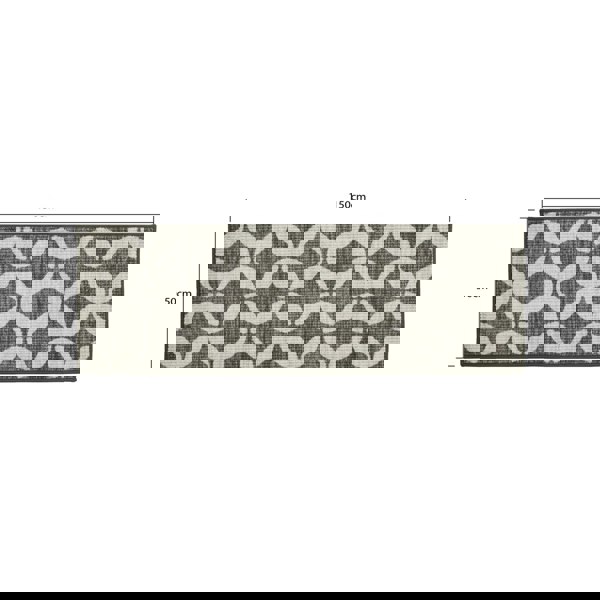 JVL Fiora Machine Washable Doormat and Runner, Pewter