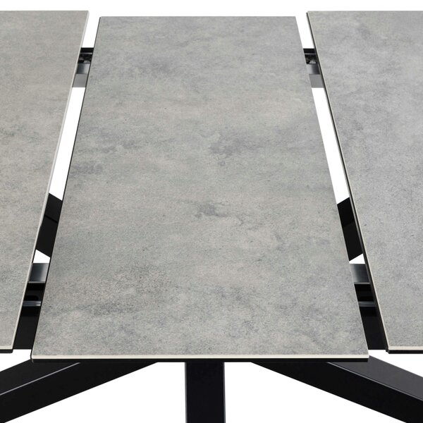 Wyld Haus Perth 200cm Rusty Brown Ceramic Extendable Dining Table Industrial Black Metal Legs