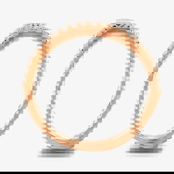 Starbright Rose Cubic Zirconia Claw Set Narrow Half Eternity Ring R6843 3A RGP