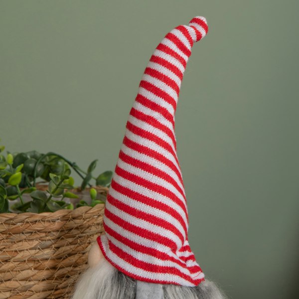 Samuel Alexander 34cm Festive Gonk Cuddly Santa Indoor Christmas Plush Decoration in Striped Hat