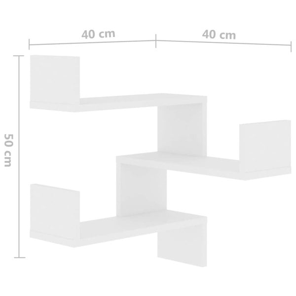 Berkfield Wall Corner Shelf White 40x40x50 cm Engineered Wood