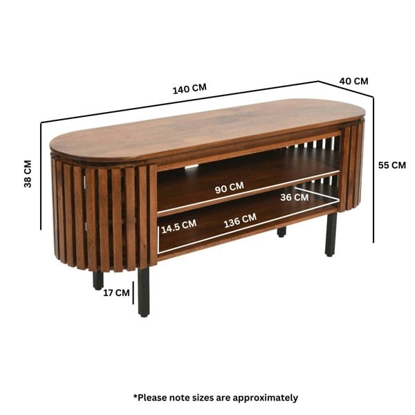 IH Design Osburn Mango Wood TV Cabinet