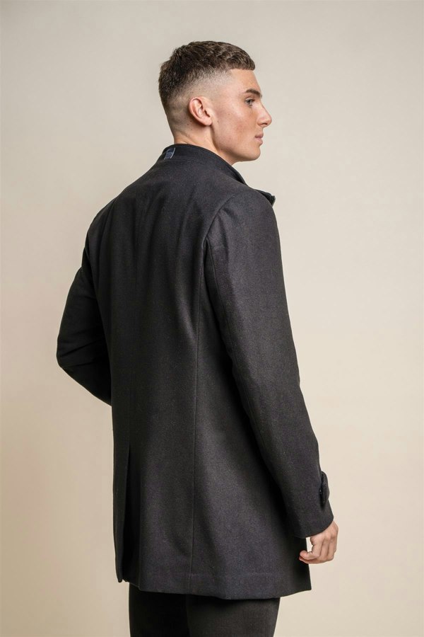 Michigan black long coat back