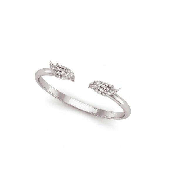 BLOOMTINE Angel Wing Chunky Sterling Silver Bangle
