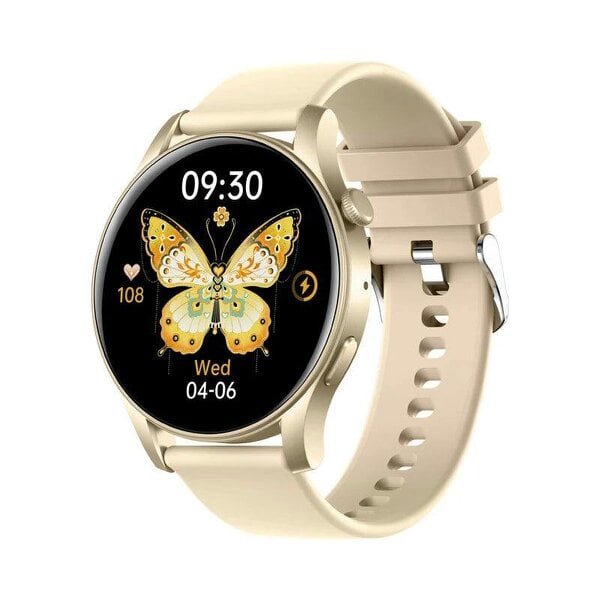Karen M Smartwatch 1.43" AMOLED Display, Steel Case, Bluetooth, Heart Rate, Voice Assistant, iOS & Android - Gold