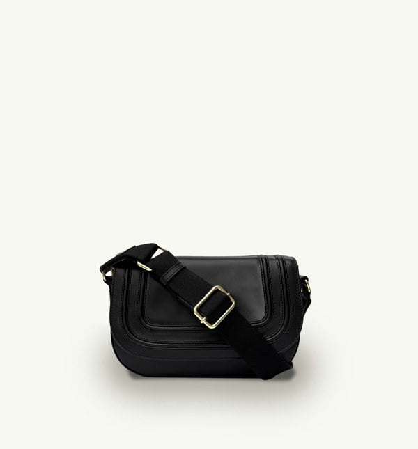 Apatchy London The Mimi Midi Black Leather Bag