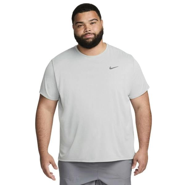 Nike Mens Miler Swoosh Reflective Detail T-Shirt - Grey Fog - 