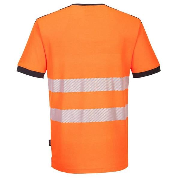 PW3 Hi-Vis V-Neck Mesh Insert T-Shirt S/S Portwest