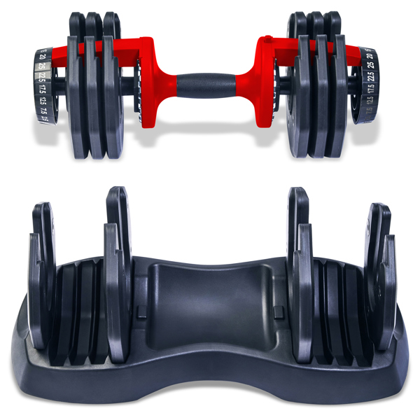 Strongology Urban25 Single Home Fitness Black Red Adjustable Smart Dumbbell from 2.5kg up to 25kg Training Weights