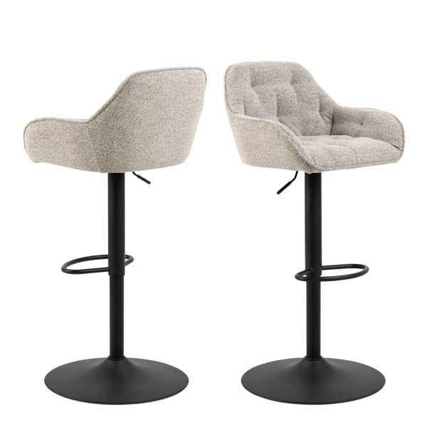 Furniture To Go Brooke Swivel Bar Stool with Height Adjustable Function in Monza Beige Set of 2