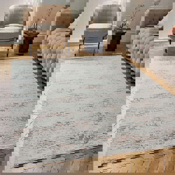 abstract rug, terra-cream colours, anti-allergic, and non-static properties